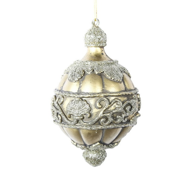 Gold Vickerman 15 Antique Swirl Christmas Decorative-Hanging-Pendant-Drop-and-Finial-Ornaments Gold Vickerman 15 Antique Swirl Christmas Decorative-Hanging-Pendant-Drop-and-Finial-Ornaments